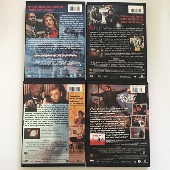 Lethal Weapon Dvd Lot Films 1 2 3 4 Mel Gibson Danny Glover Joe Pesci Chris Rock - Picture 2 of 6